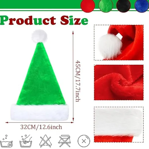Jul Tomte Hattar Vuxen Jul Hattar-Lyxiga Tomte Hattar Jultomte Hattar Plysch Tomte Hatt, Julhelg Hatt Tjockare Tomte Fancy Dress> Huvudbonader