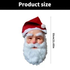 Jul Tomtemask för Män Kvinnor Hel Ansikte Tomtemask med Tomtehatt och Skägg Tomtekostym Tillbehör för Jul><noscript><img width=