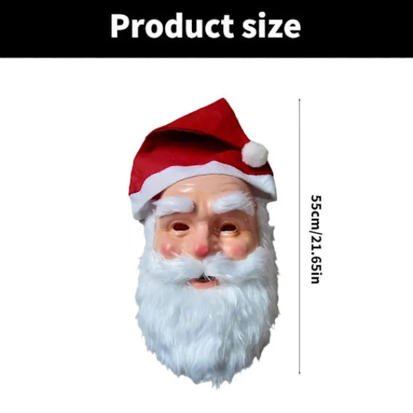 Jul Tomtemask för Män Kvinnor Hel Ansikte Tomtemask med Tomtehatt och Skägg Tomtekostym Tillbehör för Jul> Masker