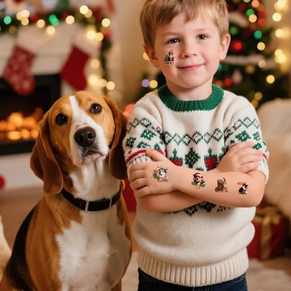 Juldekaler presenter husdjur katter och hundar DIY dekoration gitarr vattenkopp juldekaler> Smink