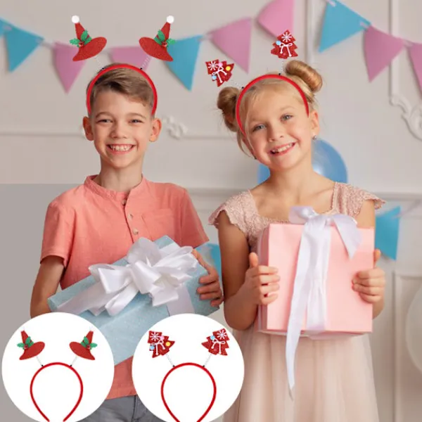 Juldekoration Filt Hårband Barn Huvudspänne Fest Fotorekvisita H> Huvudbonader