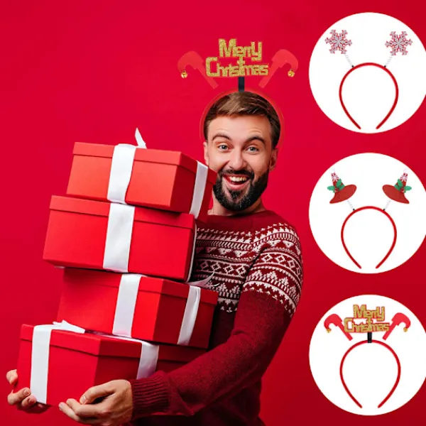 Juldekoration Filt Hårband Barn Huvudspänne Fest Fotorekvisita H> Huvudbonader