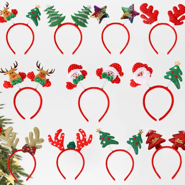 Juldekoration Filt Hårband Barn Huvudspänne Fest Fotorekvisita H> Huvudbonader