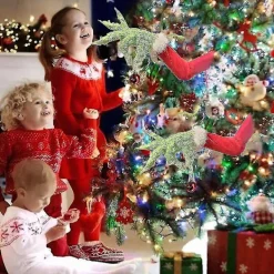 DAO Juldekoration The Grinch Stal Christmas Tree Krans Plysch Hand Props [DB]><noscript><img width=