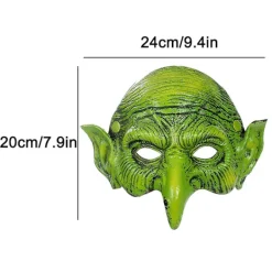 unbranded Juldekorationer Halloween 3d Halv ansiktshäxa Mask Pu-skum Realistisk Cosplay Mask Rekvvisita Fest><noscript><img width=