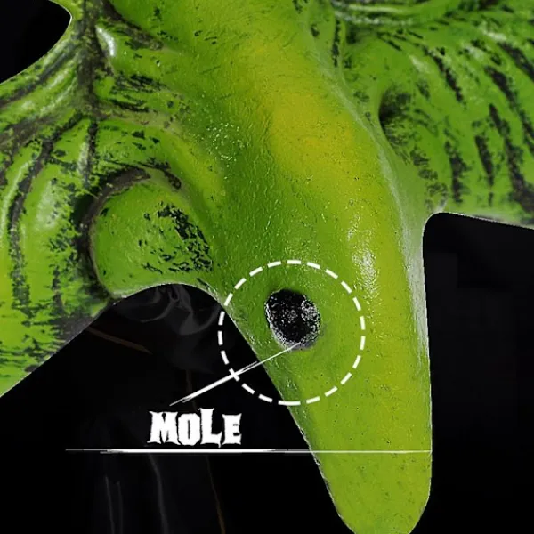 unbranded Juldekorationer Halloween 3d Halv ansiktshäxa Mask Pu-skum Realistisk Cosplay Mask Rekvvisita Fest> Masker