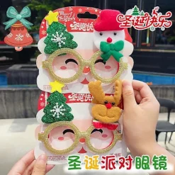 Juldekorationer paljettglasögon Julgran gubbe plastglasögon ram vuxna barn utklädnad julglasögon (snögubbe)> Tillbehör