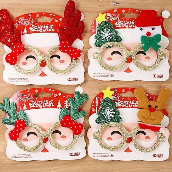 Juldekorationer paljettglasögon Julgran gubbe plastglasögon ram vuxna barn utklädnad julglasögon (snögubbe)> Tillbehör