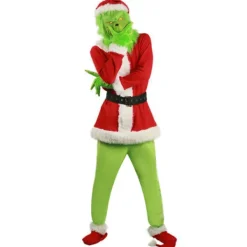 Juldräkt, barndräkt, stort monster, grönt monster, Grinch-festdräkt, barn 150 cm> Dräkter