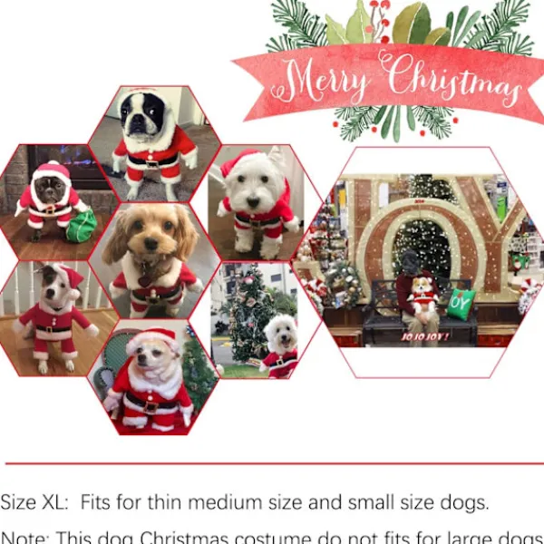 GGNO Juldräkt för hundar, Santa Claus-dräkt med kappa> Dräkter