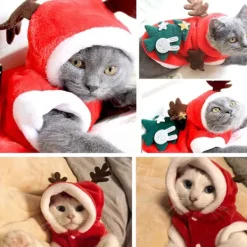 Juldräkt för katt och hund, polyester älg juldräkt för husdjur><noscript><img width=