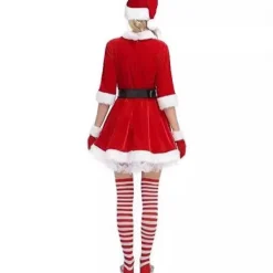 Juldräkter 2025, festdräkter, tomteklänningar och föreställningsdräkter för vuxna kvinnor. L> Dräkter