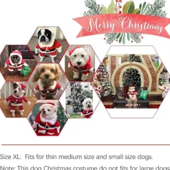 Juldräkter för husdjur Hunddräkt med mössa Tomtedräkt Hundtröjor Kattjuldräkter Festdräkt W> Dräkter
