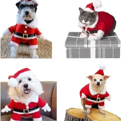 Juldräkter för husdjur Hunddräkt med mössa Tomtedräkt Hundtröjor Kattjuldräkter Festdräkt W><noscript><img width=