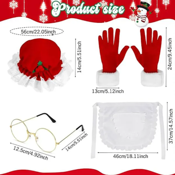 unbranded Julfröken Förkläde Halvkroppsdräkt Återanvändbar Rollspelsdräkt> Tillbehör