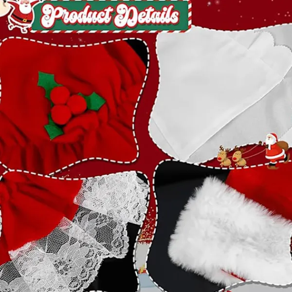 unbranded Julfröken Förkläde Halvkroppsdräkt Återanvändbar Rollspelsdräkt> Tillbehör