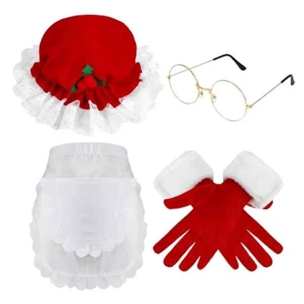unbranded Julfröken Förkläde Halvkroppsdräkt Återanvändbar Rollspelsdräkt> Tillbehör