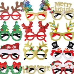 Julglasögon, 12 stycken julpartyglasögon, julfotorekvisita, kreativa juldekorationer, lämpliga för barn> Tillbehör