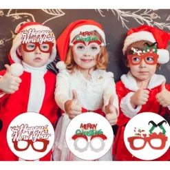 KOOLYOU Julglasögon,12 st Julfest Glasögon Kreativ Rolig Dräkt Glasögon Nyhet Julfest Glasögon För Barn Vuxna Gott Nytt Ye><noscript><img width=