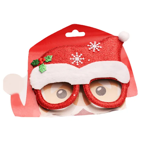 Julglitter Plastglasögonbåge Söt tecknad tomtehatt Krans Renhorn Xmas Tree Glasögon Holiday Party Favors Cosplay Kostym Rekvisita> Tillbehör