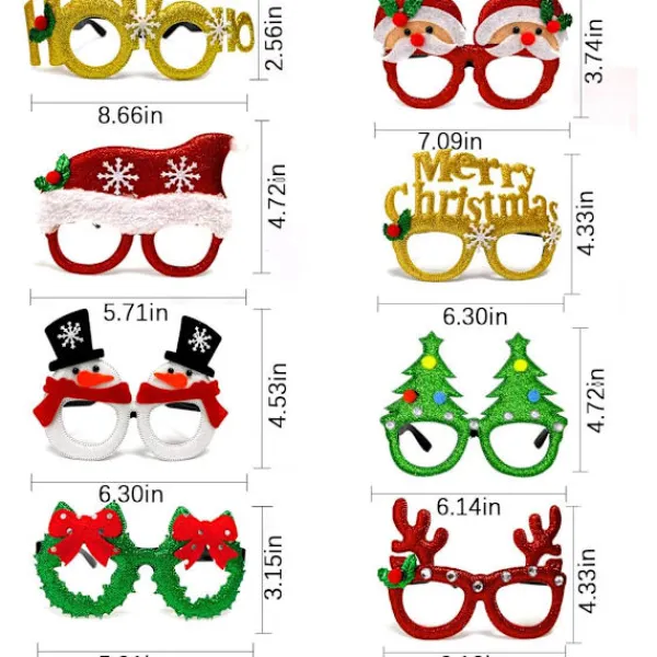 Julglitterfestglasögon, Ögonbryn (9 st)> Tillbehör