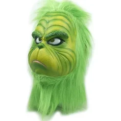 Julgrön Tomtemask, Halloween Latexmask, Jul Cosplay Kostym, Universal Storlek Passar Vuxna Och Barn> Masker
