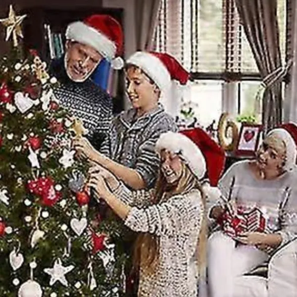 Julhatt - Tomtehatt för Vuxna Unisex Sammet Komfort Extra Tjock Päls Julhatt> Huvudbonader