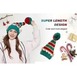 Julhatt Elegant Stickad Varmhållande Rolig Mössa> Huvudbonader