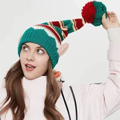 Julhatt Elegant Stickad Varmhållande Rolig Mössa><noscript><img width=