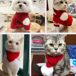 Julhatt, halsduk och kostym för husdjur, katter och hundar, M, festlig><noscript><img width=