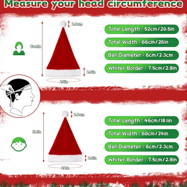 Julhatt, LED Tomtehatt - Unisex Plysch Tomtehatt Plysch Julhatt Cosplay Kostym för Julfest> Huvudbonader