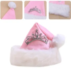 Julhatt Nyår Skepp Rosa Krona Jultomtehatt För Barn Barn Vuxen Semesterfest Present Dekoration><noscript><img width=