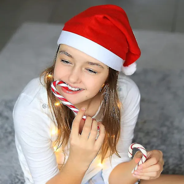 Julhatt 12-pack Plysch Tomtehattar För Juldräkt Julfesttillbehör Högtidsfest Favörer Vuxen Cosplay Tillbehör> Huvudbonader