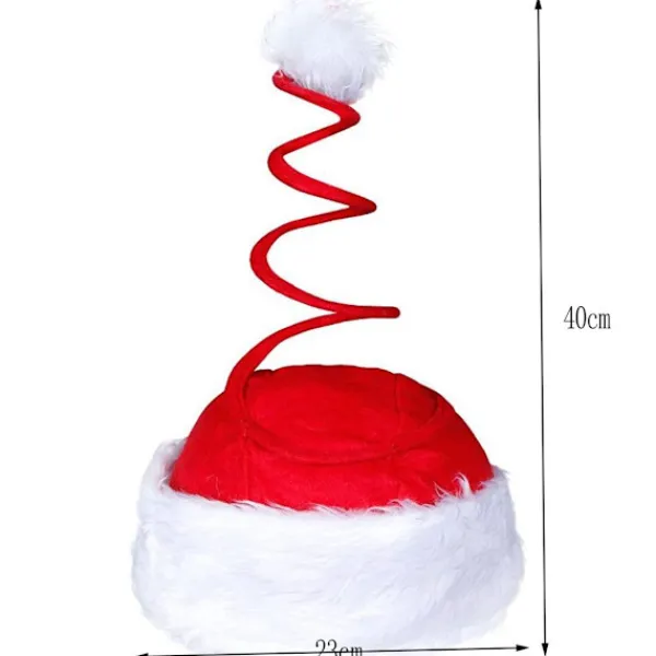 Julhatt Spiral röd med plyschkant 17> Huvudbonader