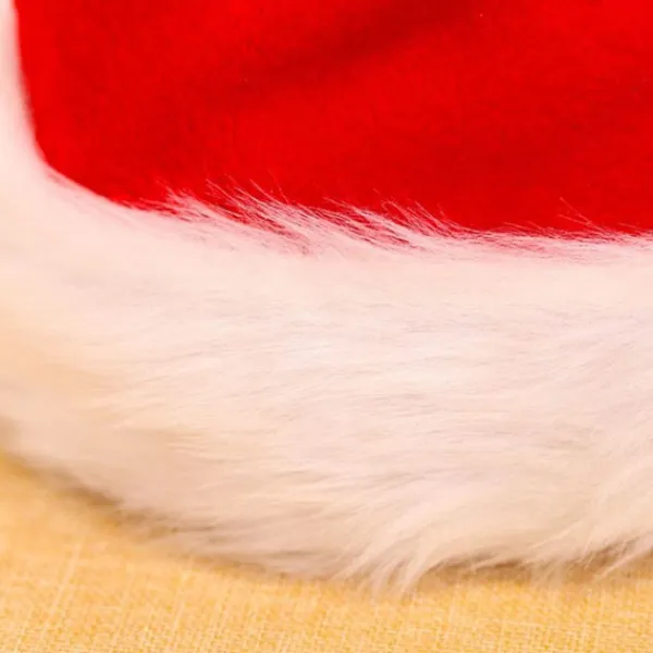 Julhatt Spiral röd med plyschkant 17> Huvudbonader