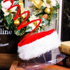 Julhatt Spiral röd med plyschkant 17><noscript><img width=