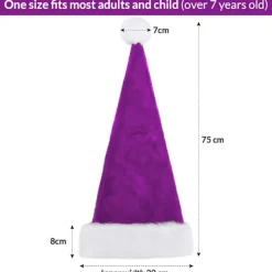 Julhatt Tomtehatt För Vuxna, Plus Lång Julhatt Lyxig Tomtehatt, Julpartyhatt För Män Och Kvinnor, Jultillbehör Lila adult><noscript><img width=