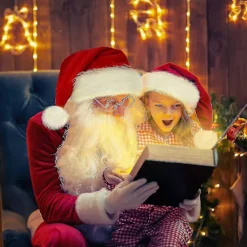 Julhatt, Tomtehatt för vuxna Unisex Sammet Bekväm Extra Tjock Päls Julhatt för Nyår Festlig Premium><noscript><img width=