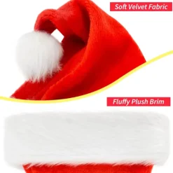 Julhatt, Unisex lämplig plysch julhatt för vuxna (2 st)> Huvudbonader