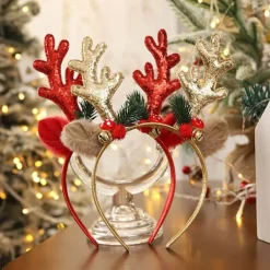 Julhårband, Julglitter Älg Horn Hårband Julhelg Present><noscript><img width=