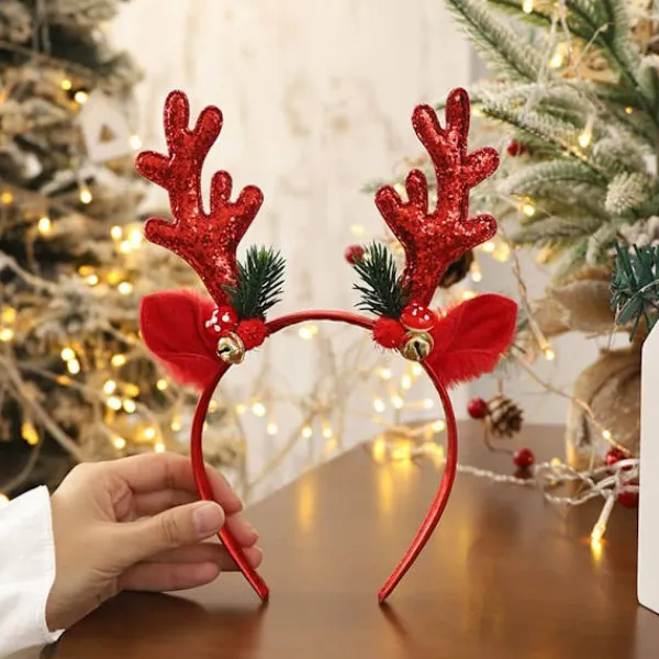 Julhårband, Julglitter Älg Horn Hårband Julhelg Present> Huvudbonader