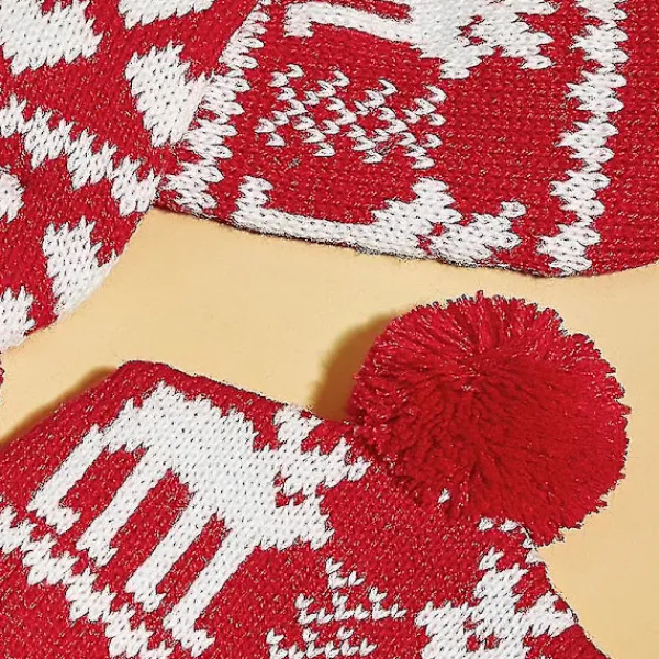 Julhundkostym Mössa Och Stickad Halsduk - Söt Husdjurskostym Tillbehör Varma Vinterkläder För Katt> Tillbehör