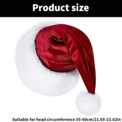 Julhuvudbonader Mössor Tjockare Plysch Perfekt för Helgerna Färgglada Kläder för Cosplay Jultomte Pälsig Hatt Ljus Röd><noscript><img width=