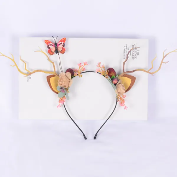Julklappsbands med stor grenfjäril för vuxna och barn> Huvudbonader