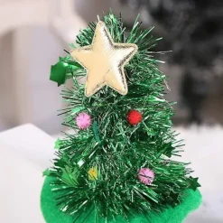 Julklappshårband med grönt granträd> Huvudbonader