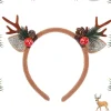 Julklappshårband med renar, glitter, för kvinnor, hårband, hårtillbehör, huvudbonad för juldekorationer (brun)> Huvudbonader