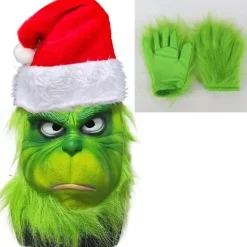 Julmask och handskar Kostym Geek Stole Halloween Cosplay Grinch och handskar Grinch och handskar> Dräkter