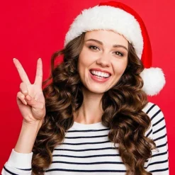 Julmössa för barn Julfest Tomtedräkt Bekväm röd hatt><noscript><img width=