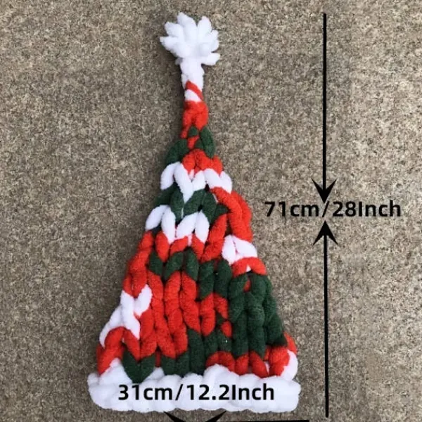 Julmössa, handgjord stickad mössa, vintermössa mjuk avslappnad varm stickad julmössa> Huvudbonader