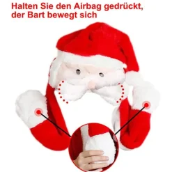 Julmössa i plysch, avtagbar skäggmössa, jultomteplyschmössa, LED-julmössa, rolig julmössa, används för Cosplay-julfest><noscript><img width=